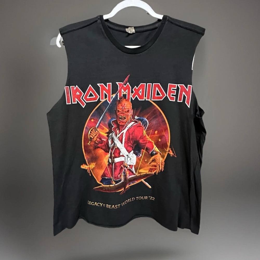 Iron Maiden 2022 Legacy of the Beast Brazil tour t shirt crop  L